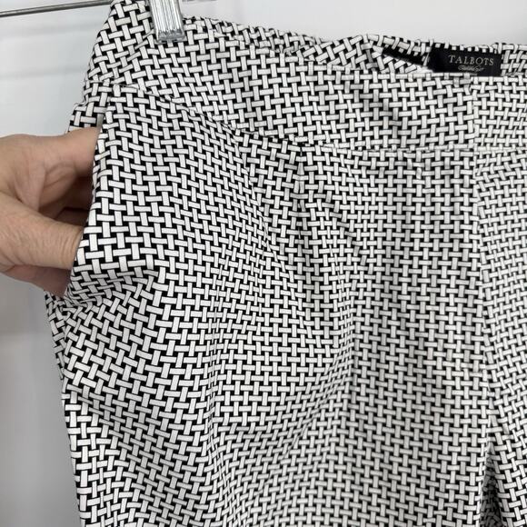 Talbots Plus size Capri Pants size 18 Basket weave Print Black White 22" Inseam - Picture 7 of 11